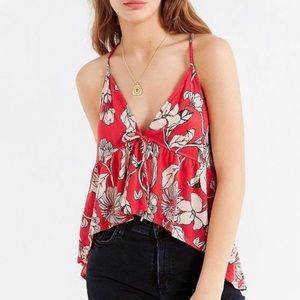 Urban Outfitters Babydoll high low floral tank top